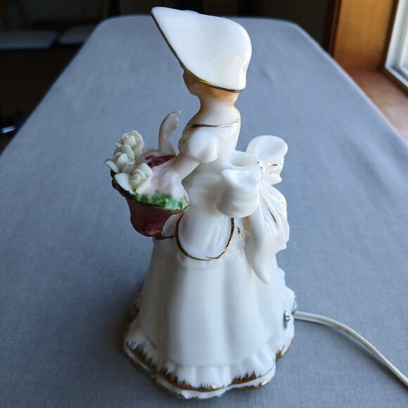 CMI Chadwick Porcelain Southern Belle with roses Night Light not working VTG 50s - Picture 3 of 16